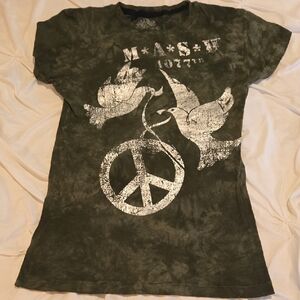 Girls' Olive Tie-Dye Peace Dove Graphic Short Sleeve Tee